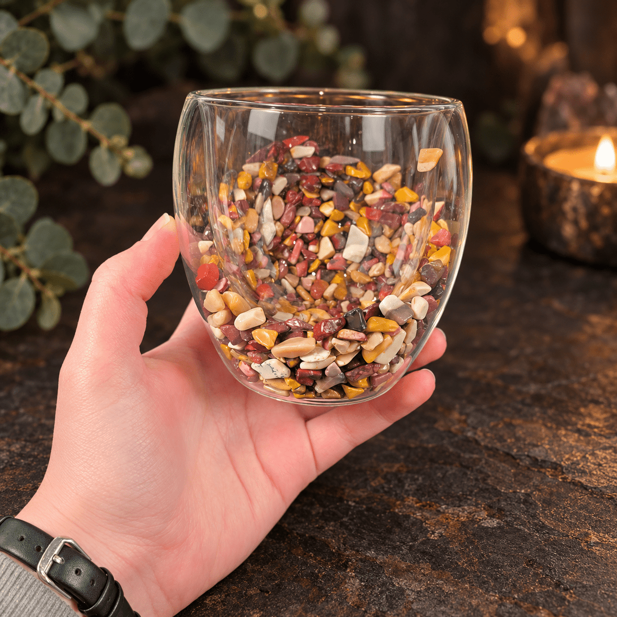 Mookaite 250ml Chip Double Wall Glass