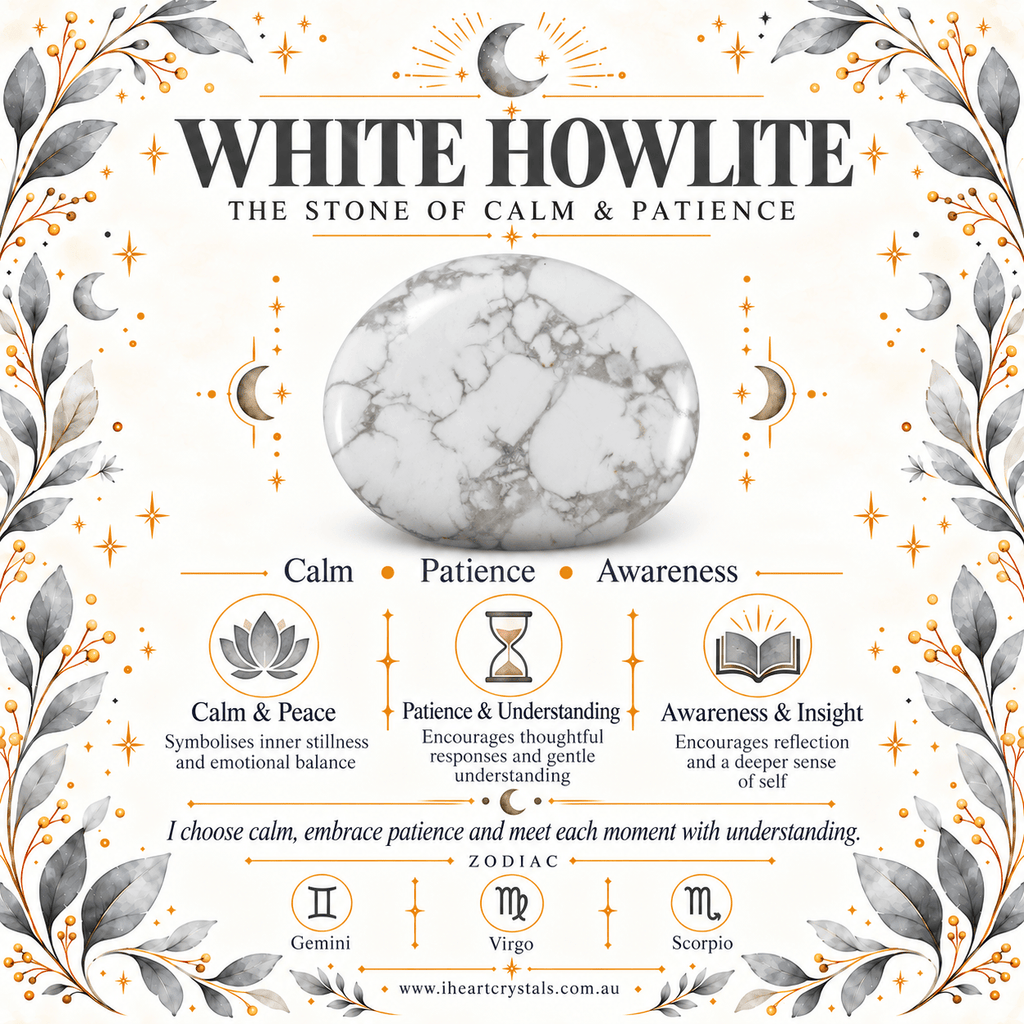 Adjustable White Howlite Heart Bracelet / Silver