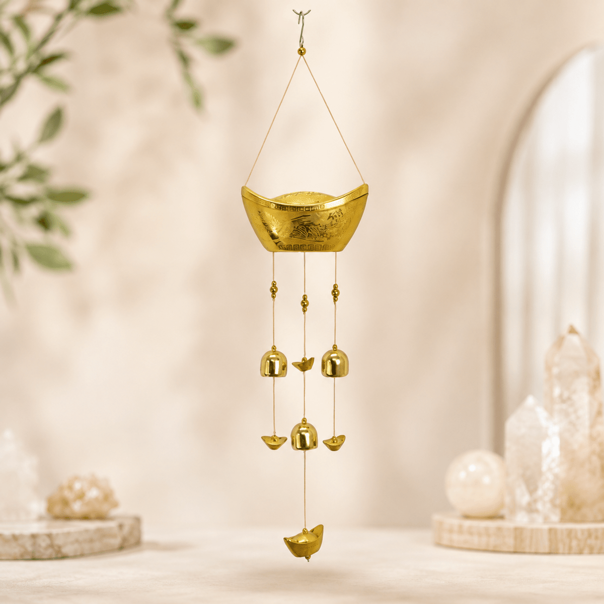 65cm Gold Money Fortune Bell Windchime