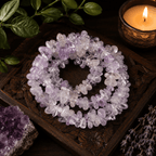Light Amethyst Gemstone Chip Bracelet