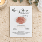 Strawberry Quartz Oval Shape Worry Stone (Thumb Stone)