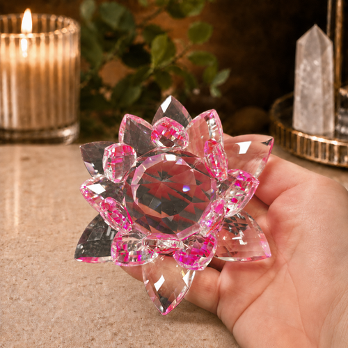 12cm Pink Glass Lotus