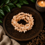 Peach Moonstone Gemstone Chip Bracelet