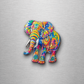 Elephant 8.5cm Ceramic Magnet Style 4