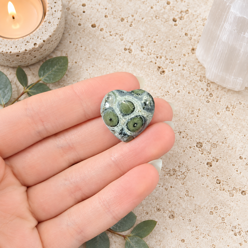 Kambaba Jasper 2cm Gemstone Heart