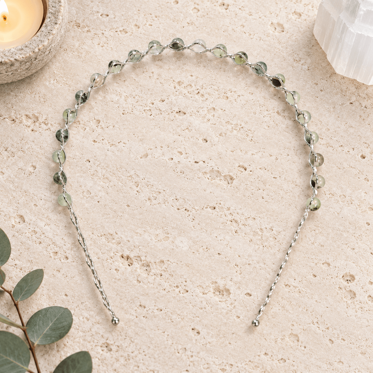 Prehnite Gemstone Headband