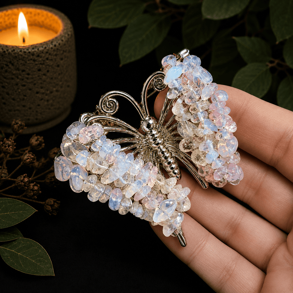 Pink Opalite Gemstone Butterfly