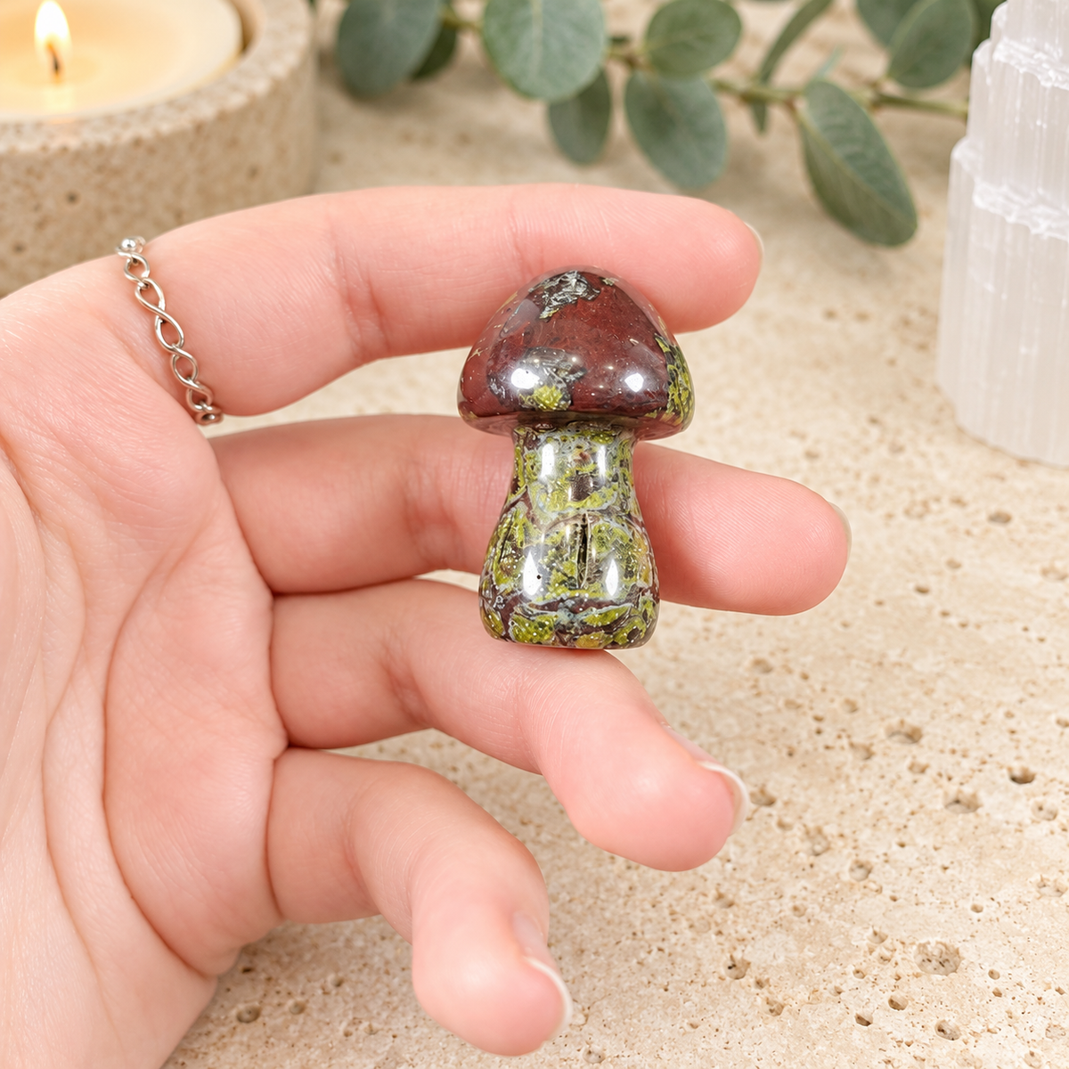 Dragonblood Jasper 4cm Gemstone Mushroom