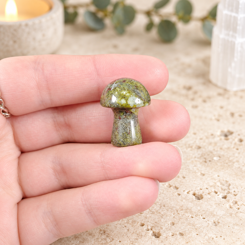 Dragonblood Jasper 2cm Gemstone Mushroom