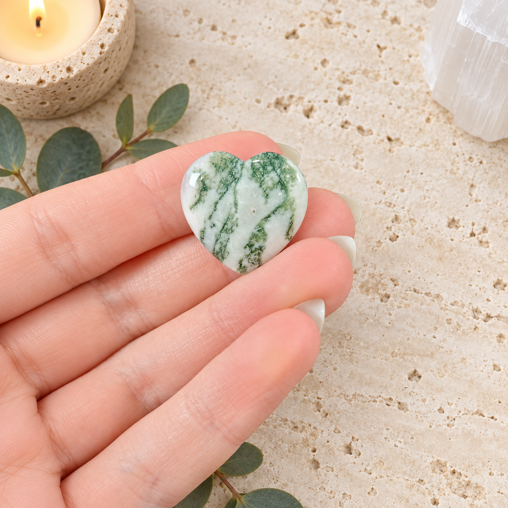 Tree Agate 2cm Gemstone Heart