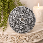 Triple Moon Pentagram Incense/Candle Holder