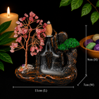 Strawberry Quartz Chip Waterfall Backflow Incense Burner & 20 Cones