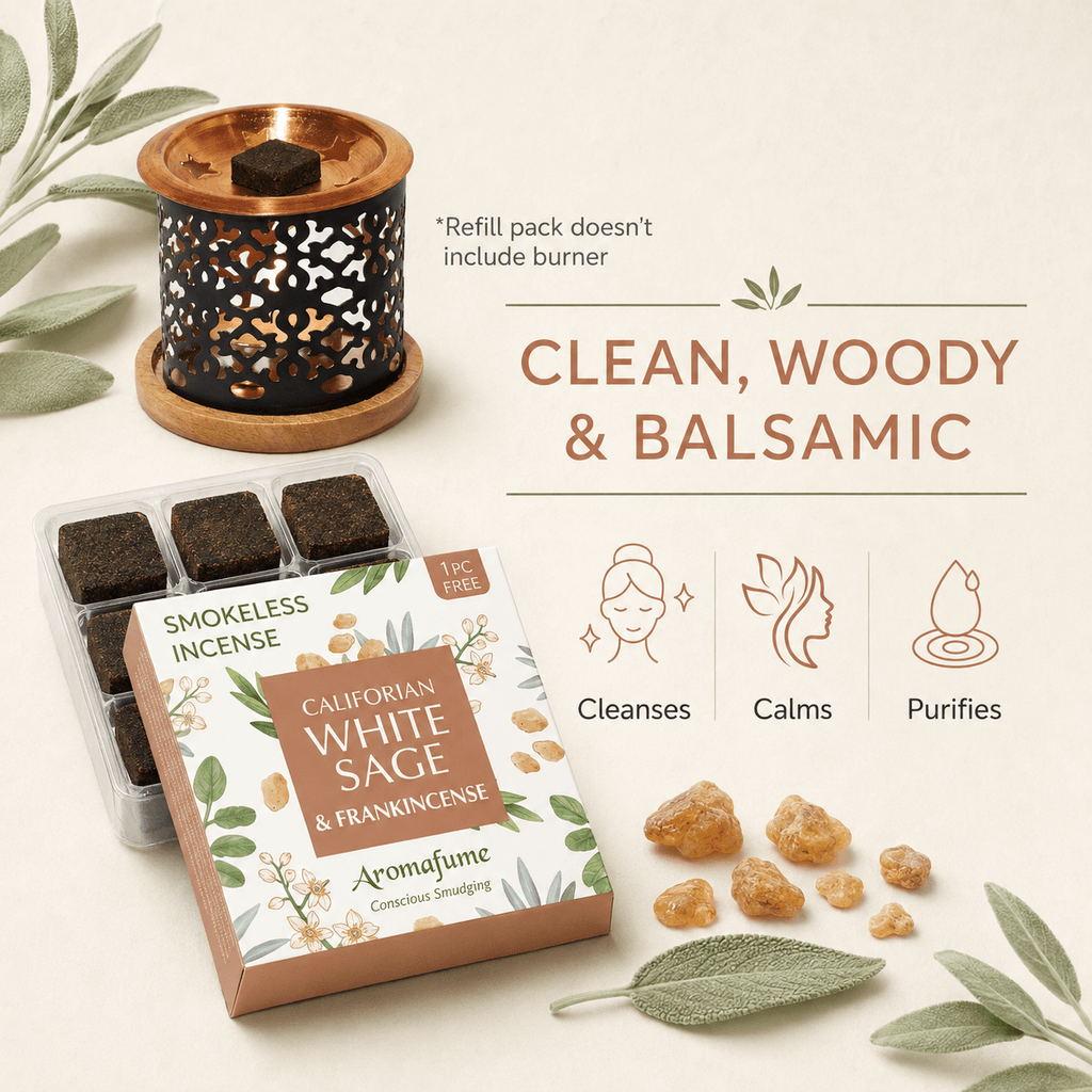 California White Sage & Frankincense Incense Bricks Refill Pack