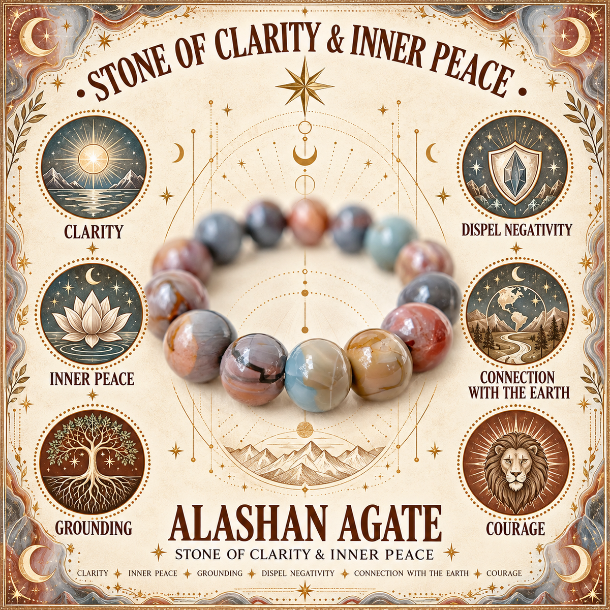 8mm Alashan Agate Bracelet