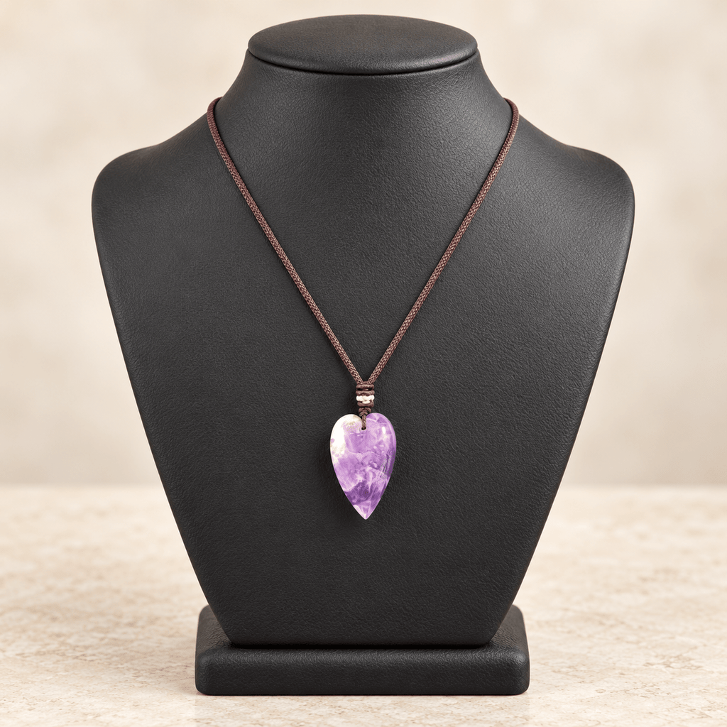 Amethyst 60cm Adjustable Heart Necklace