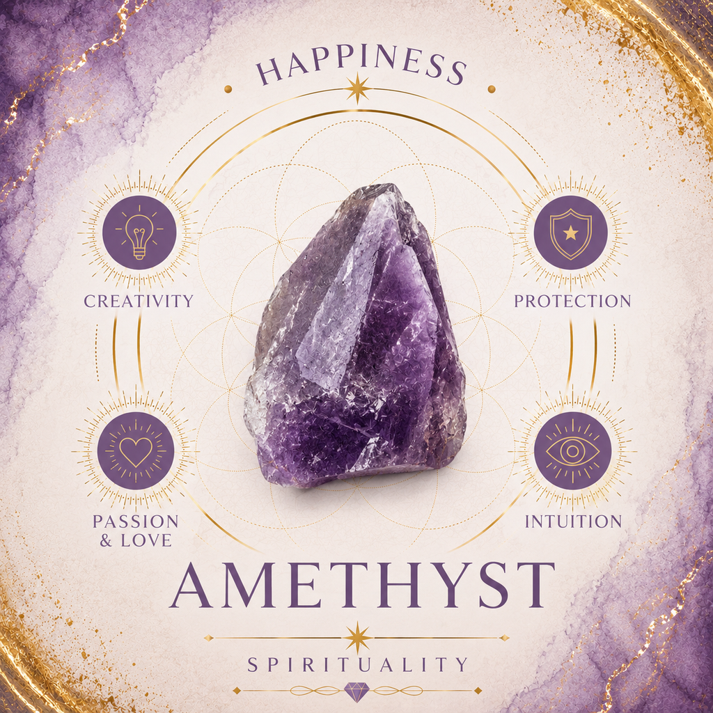 Amethyst Oval Shape Worry Stone (Thumb Stone)