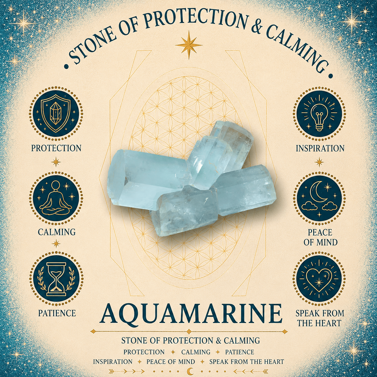 Aquamarine Gemstone Butterfly