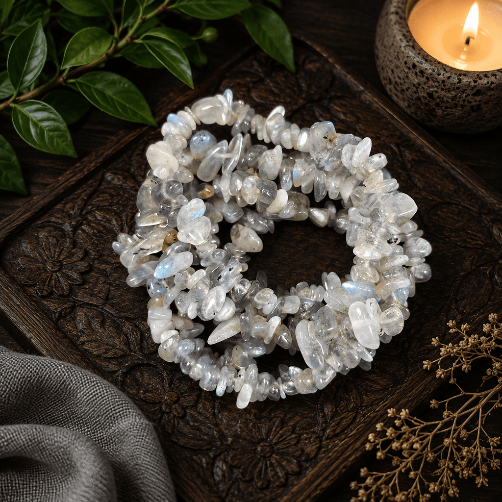 Labradorite Gemstone Chip Bracelet