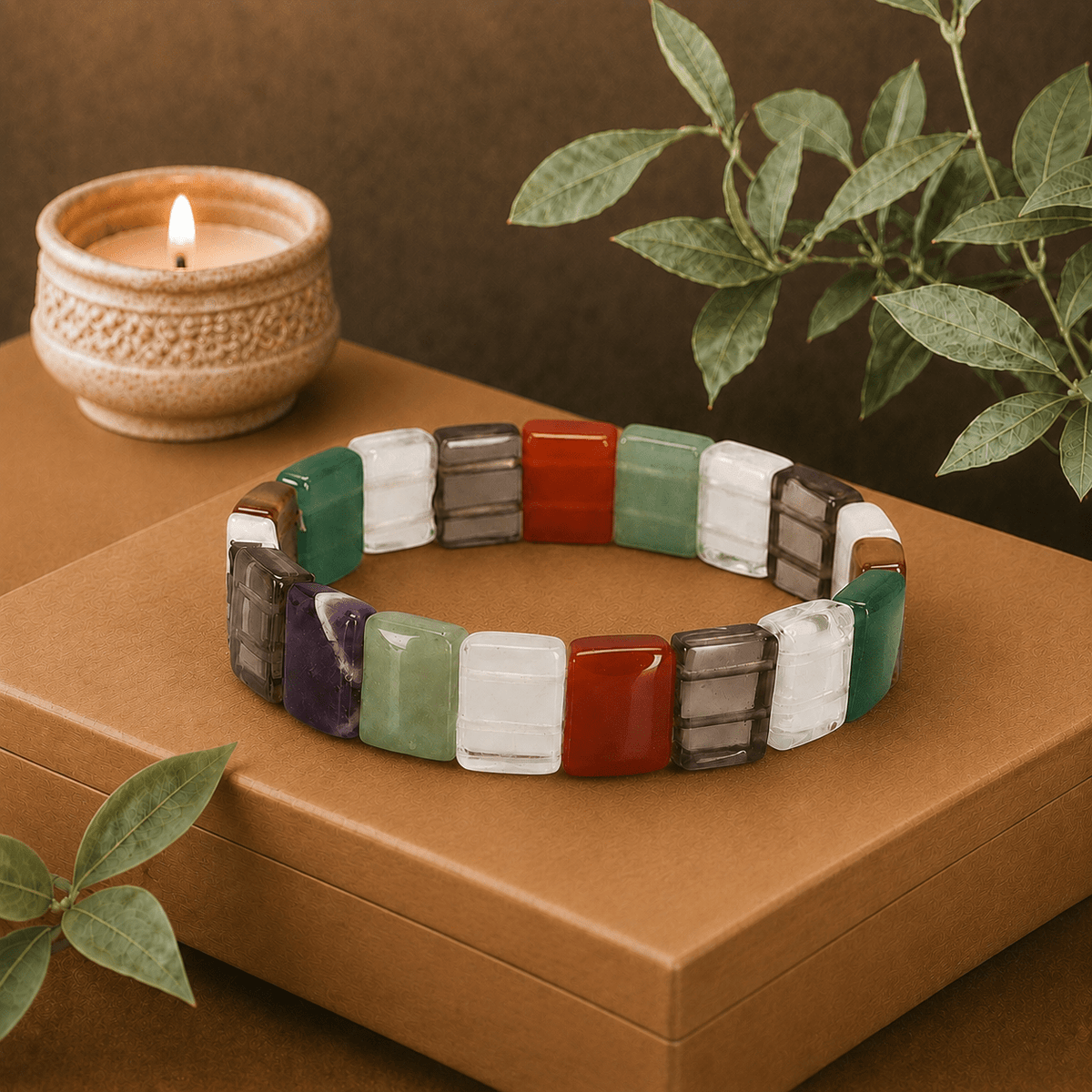 Mixed Rectangle Cut Gemstone Bracelet