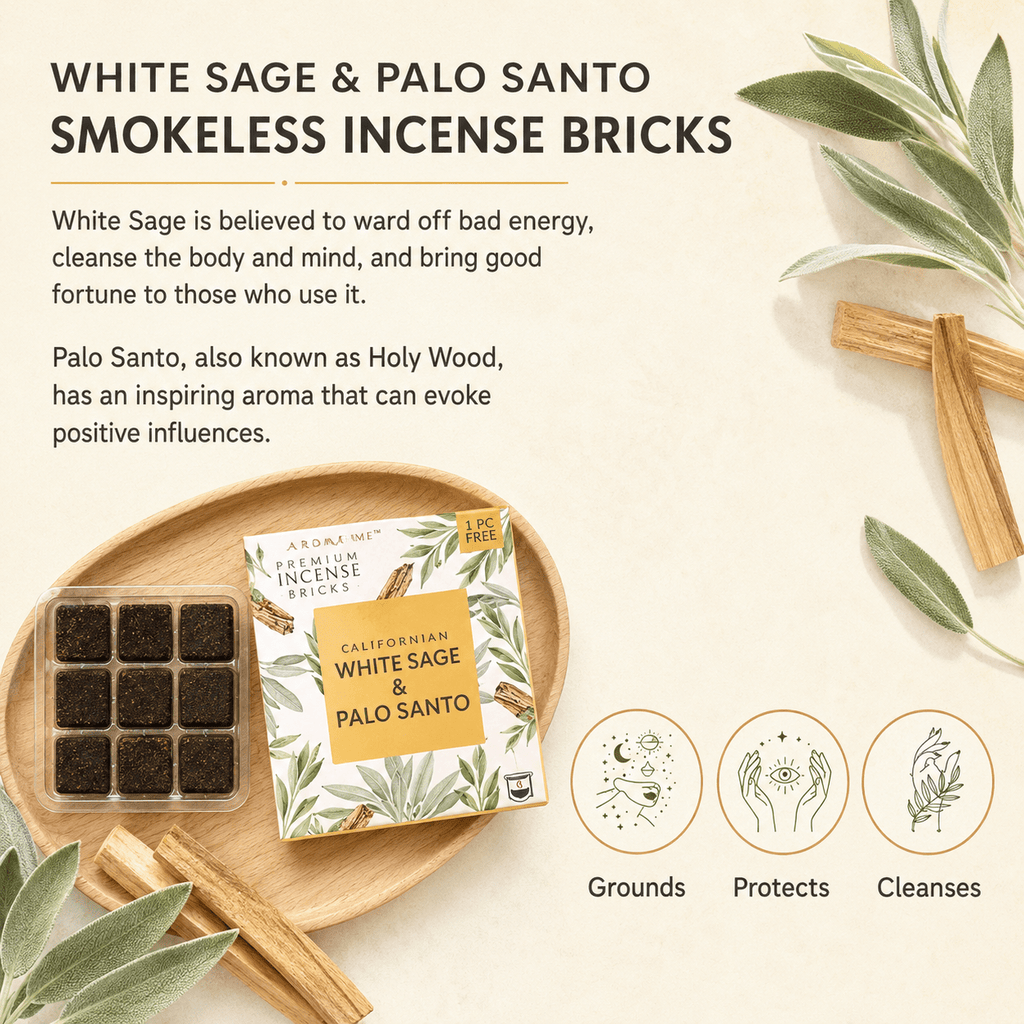 California White Sage & Palo Santo Incense Bricks Refill Pack