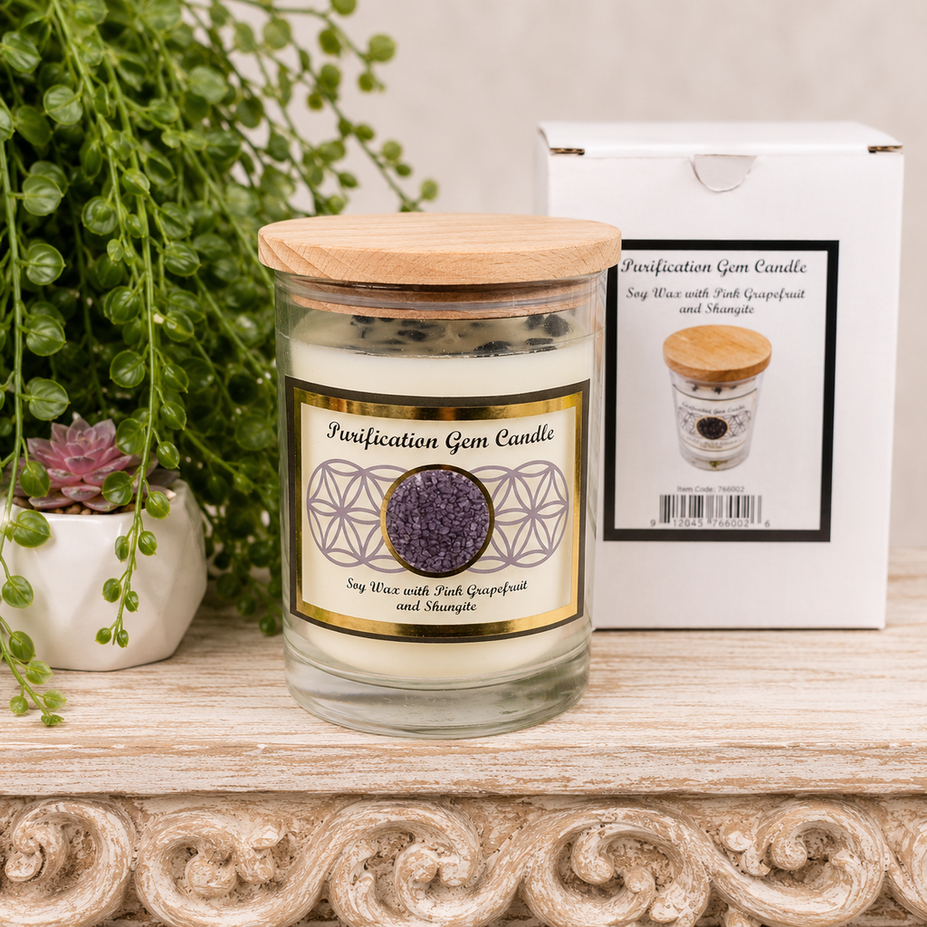 Purification - Shungite with Pink Grapefruit Soy Wax Candle