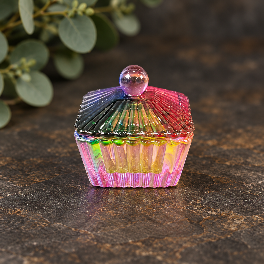Mini Square Shaped Rainbow Glass Box