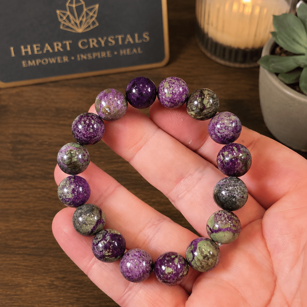 12mm Atlantisite Gemstone Bracelet