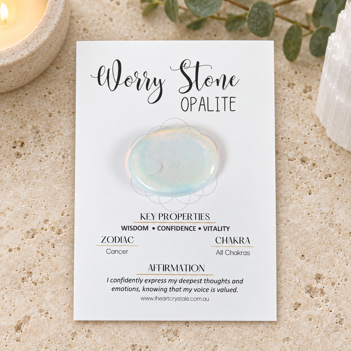 Opalite Oval Shape Worry Stone (Thumb Stone)