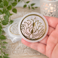 6cm Gold Lotus Selenite Plate with Stand