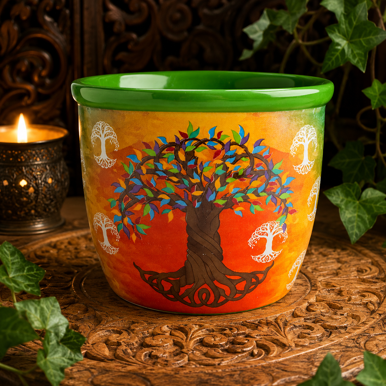 Tree of Life Ceramic Smudge Bowl