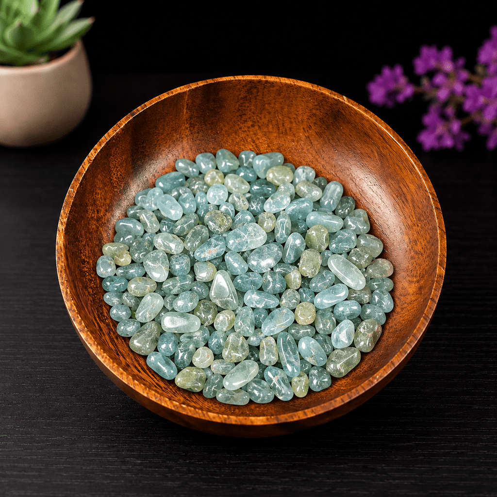 100g Green Apatite Gemstone Chips