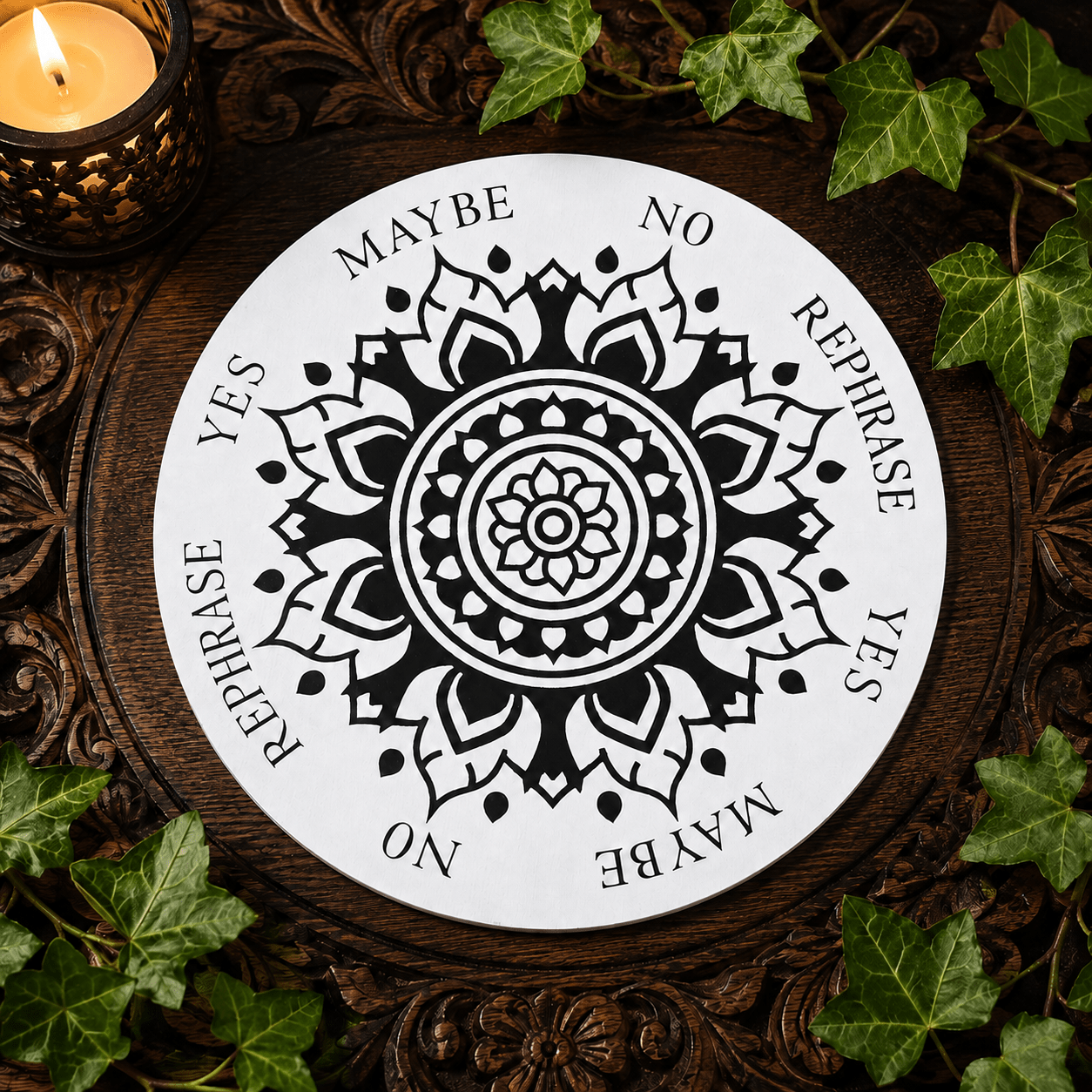 15cm Mandala on White Pendulum/Divination Board