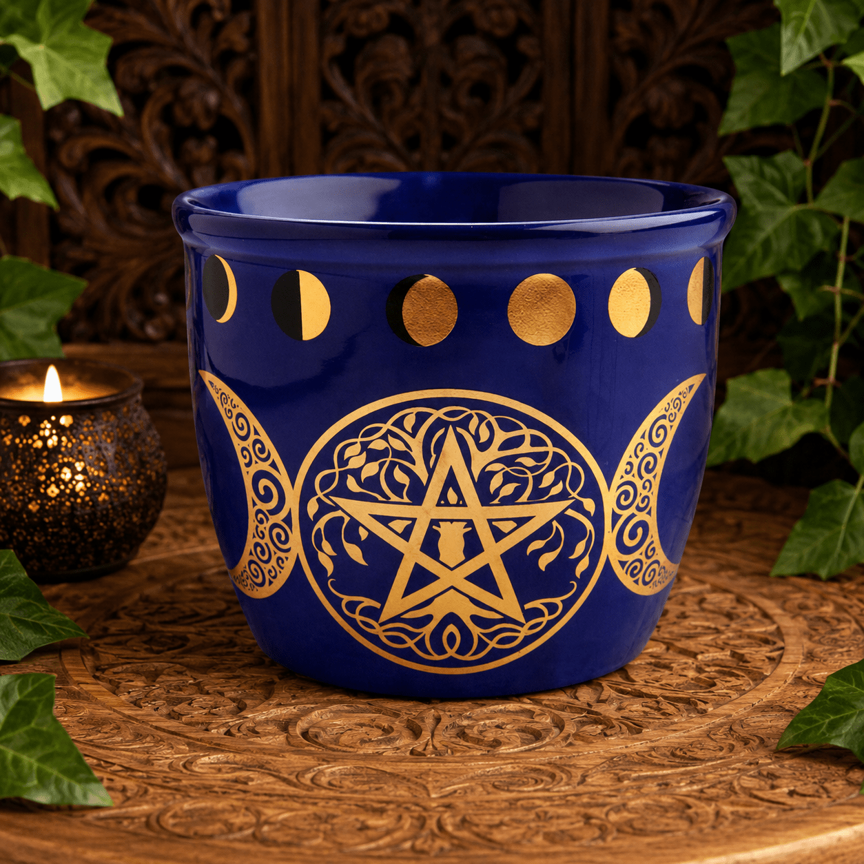 Triple Moon Ceramic Smudge Bowl