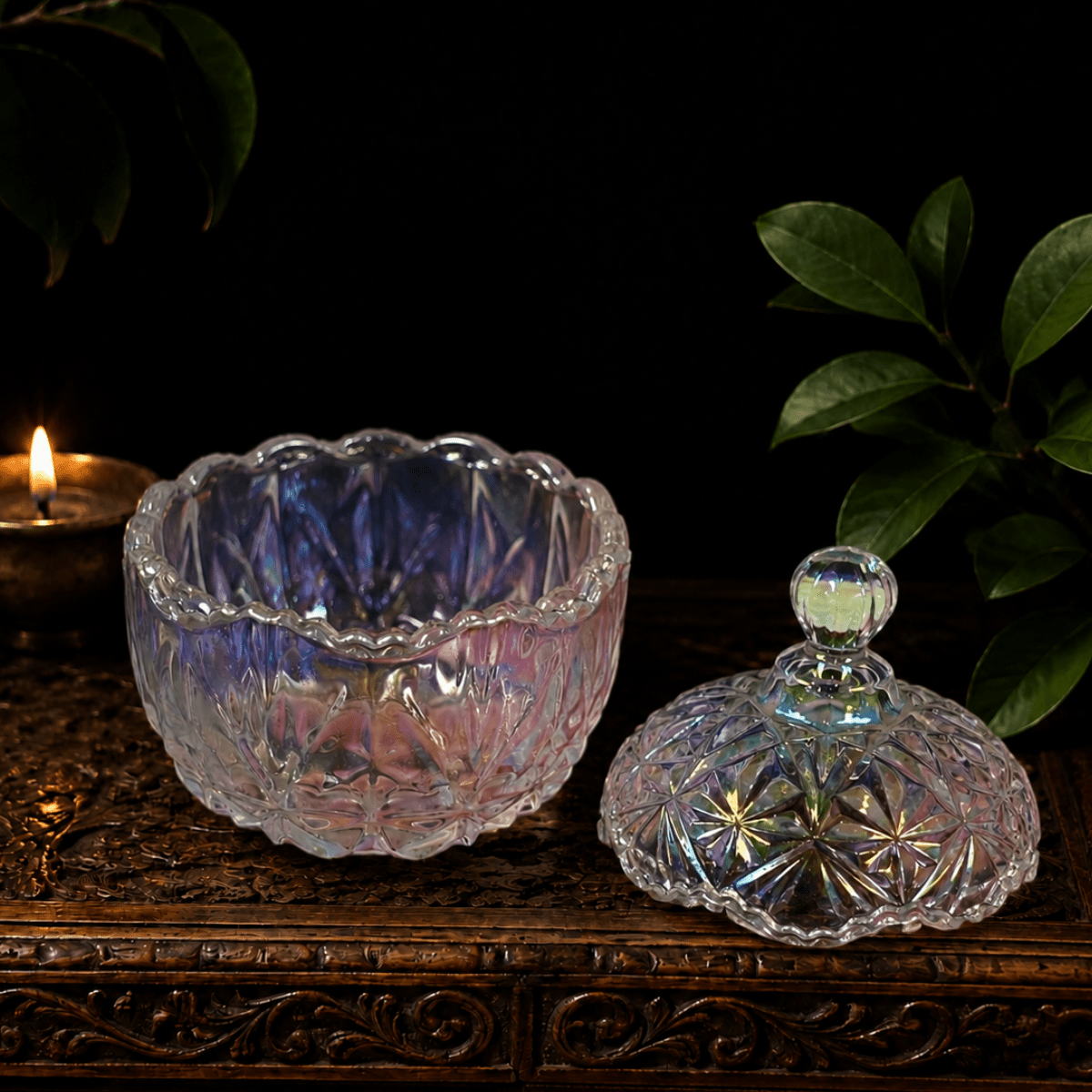 Aura Glass Dish with Lid