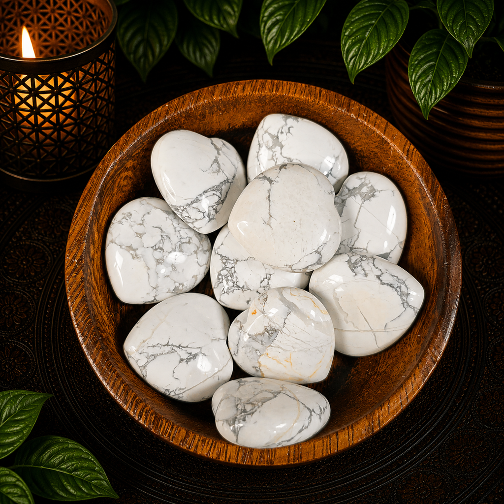 3cm Gemstone Heart - White Howlite