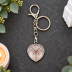 Rose Quartz Dragon Heart Keyring
