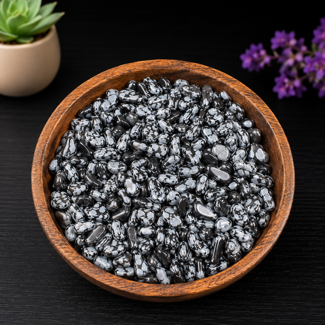Gemstone Chips 100g - Snowflake Obsidian