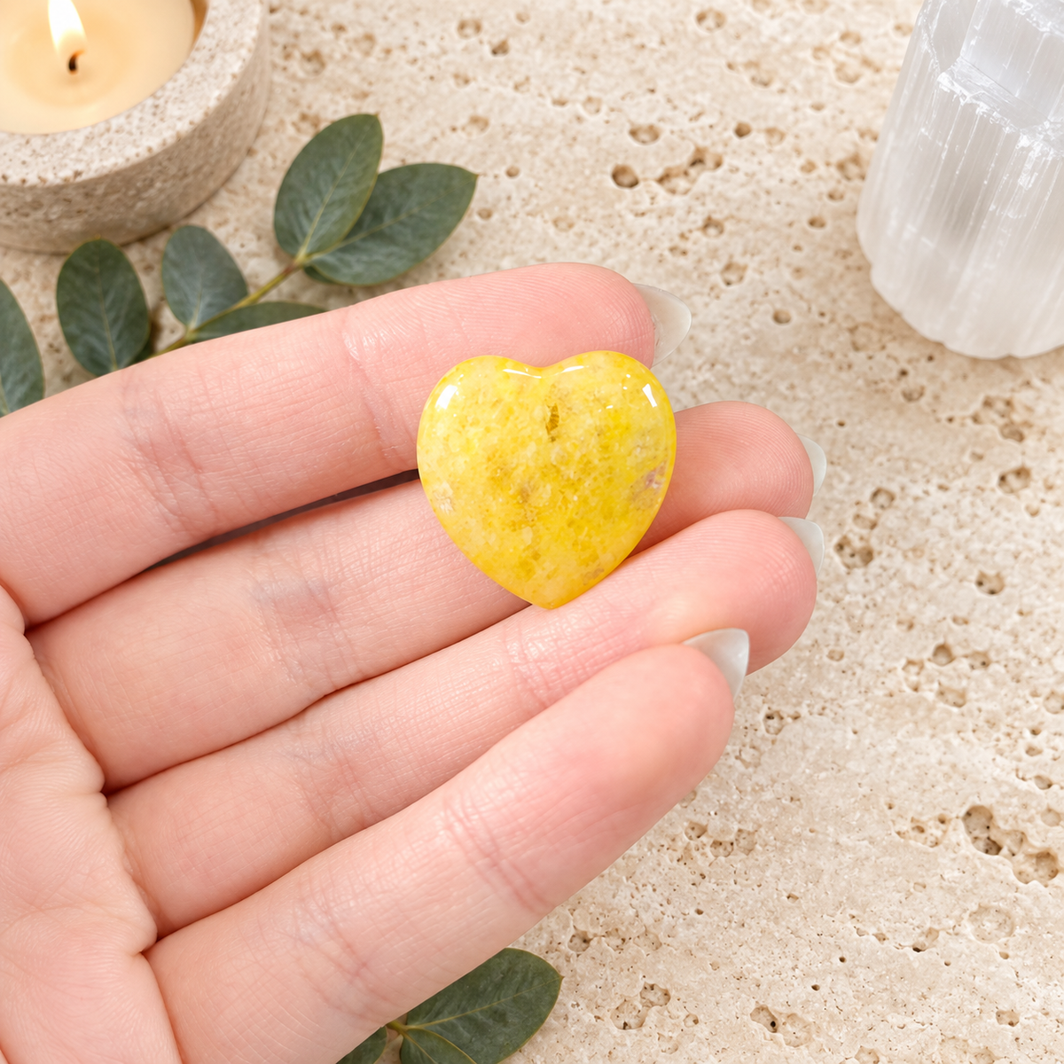 Golden Healer 2cm Gemstone Heart