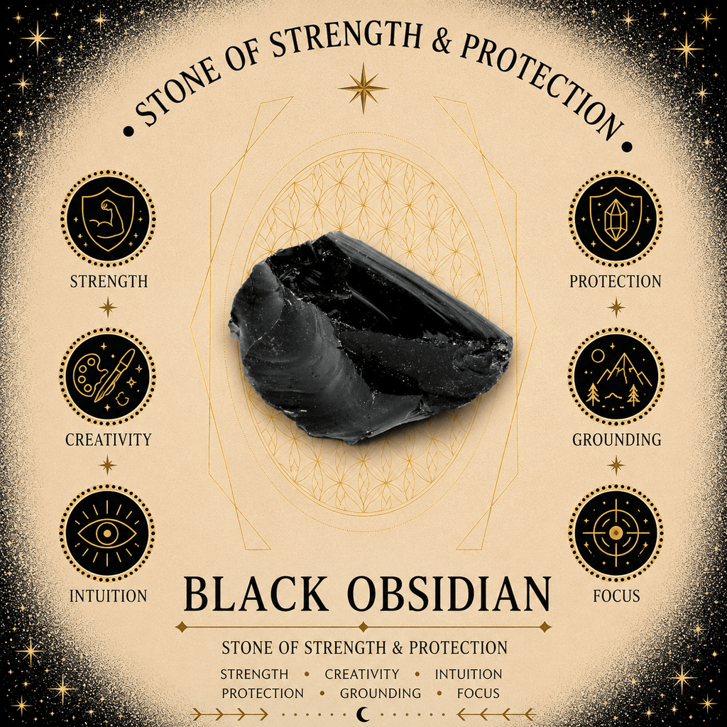 10cm Large Gold Egyptian Print on Obsidian Pyramid