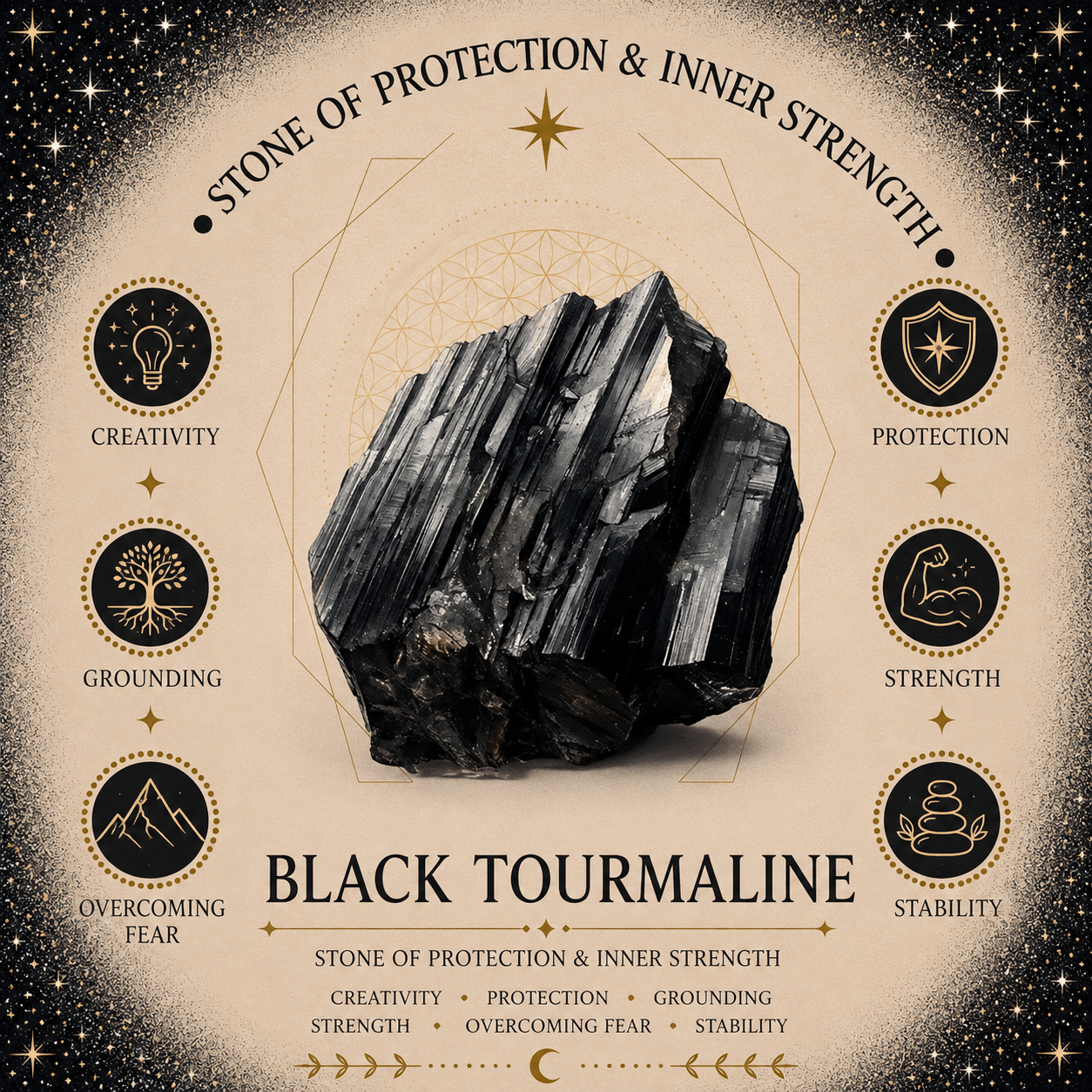 Black Tourmaline Gemstone Chip Bracelet