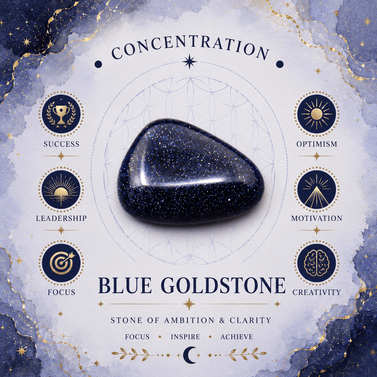 Blue Goldstone Gemstone Butterfly