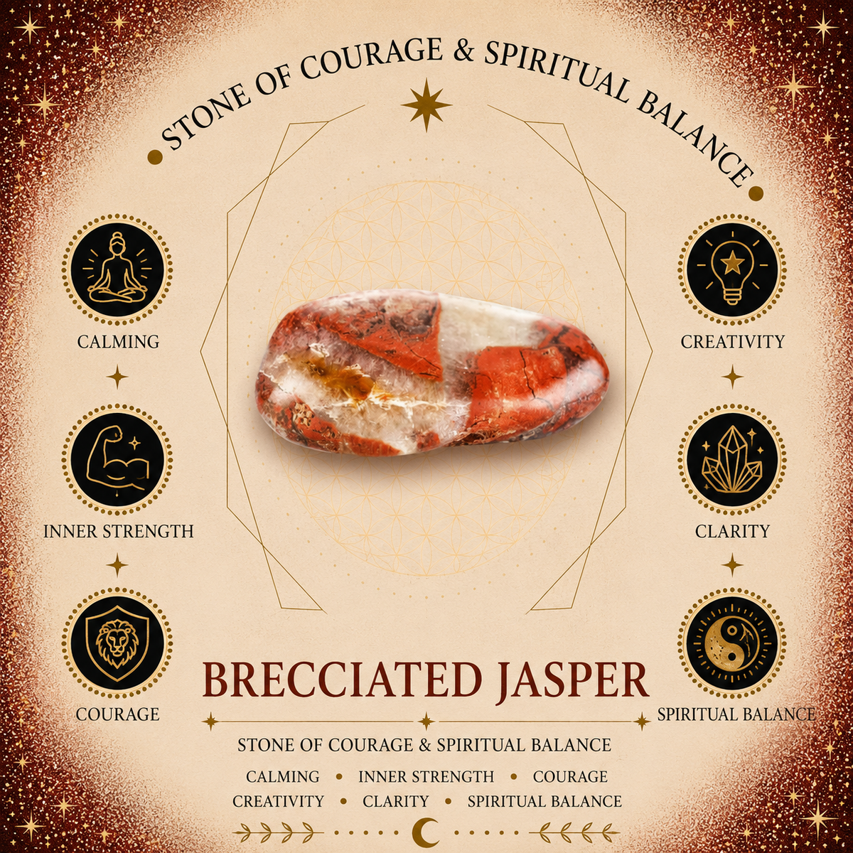 Brecciated Jasper 1.5cm Gemstone Star