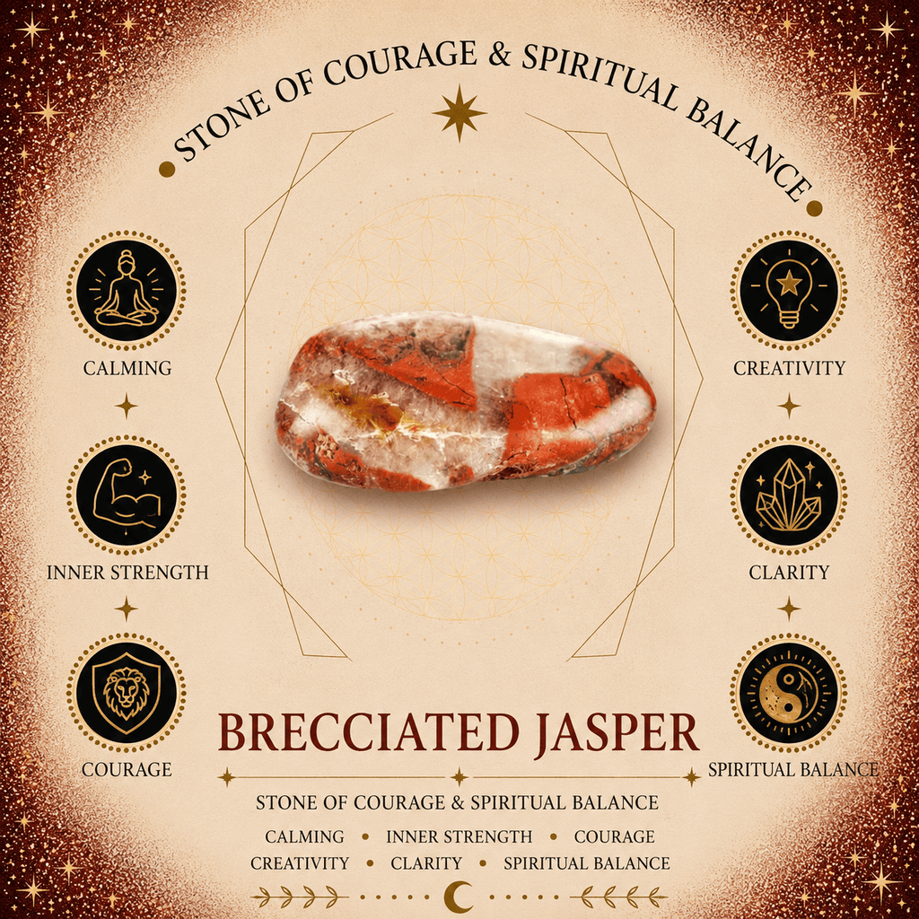 109g Brecciated Red Jasper with Crystalline Quartz Tower