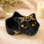 Triple Moon Black Cat Trinket Box