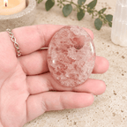 Strawberry Quartz Oval Shape Worry Stone (Thumb Stone)