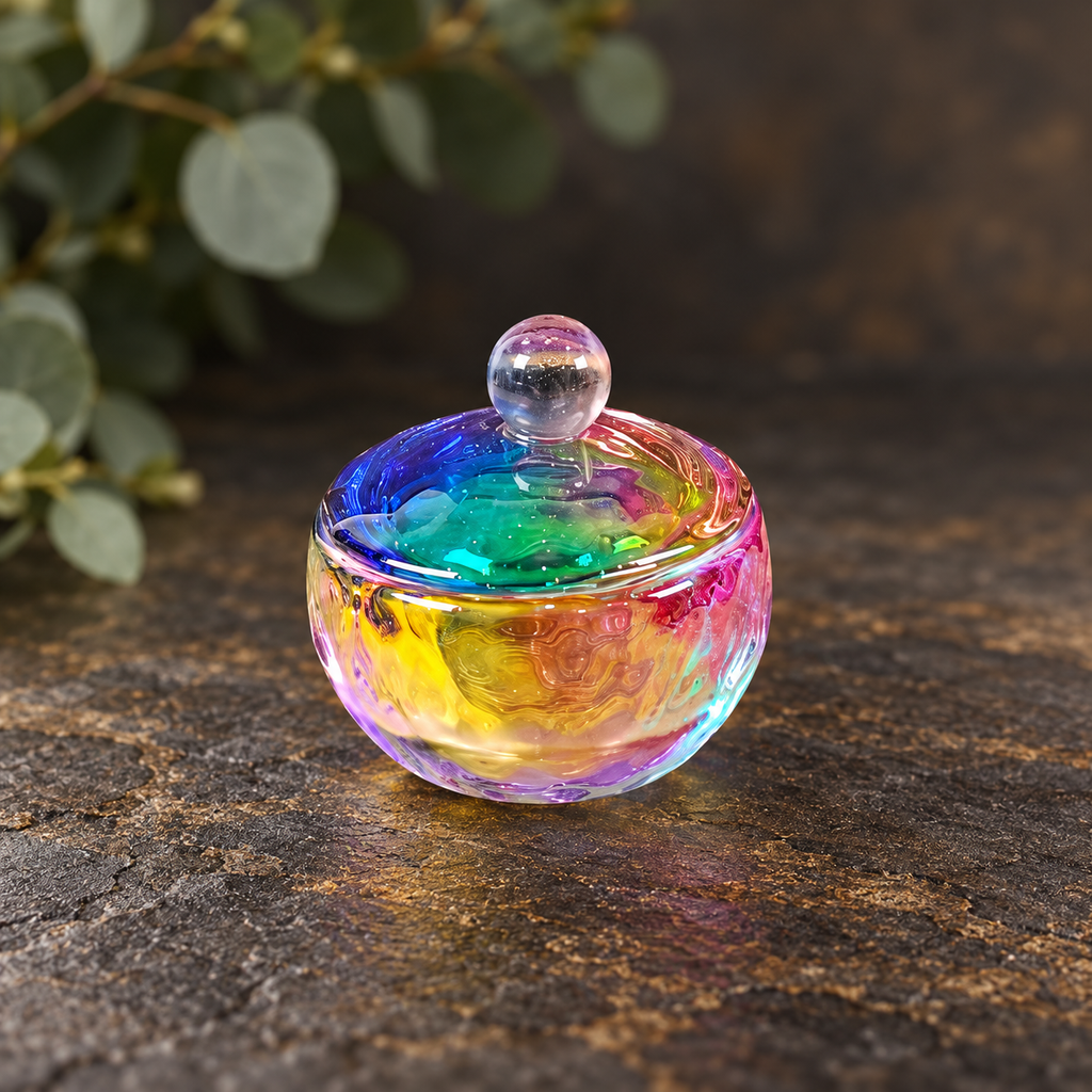 Mini Round Shaped Rainbow Glass Box