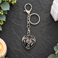 Black Obsidian Dragon Heart Keyring
