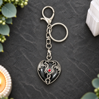 Black Obsidian Dragon Heart Keyring