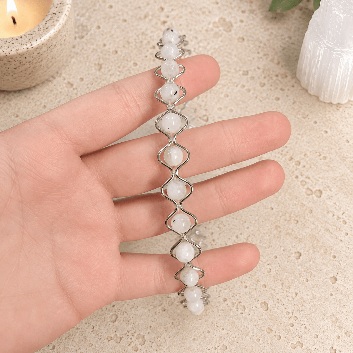 Rainbow Moonstone Gemstone Headband