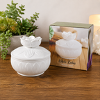 White Lotus Ceramic Trinket Dish
